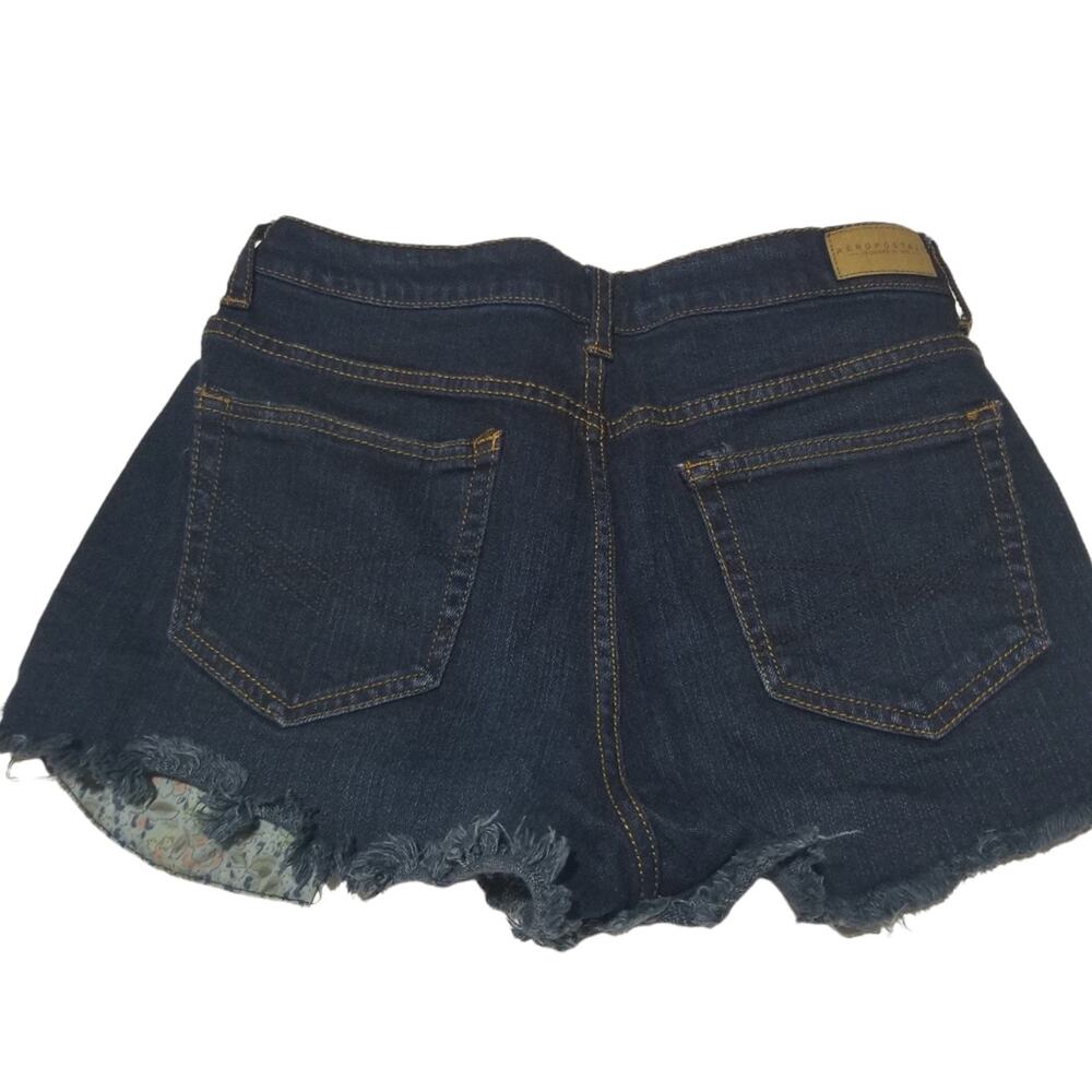 Aeropostale Shorts 4 High Waisted Shortie Shorty Denim - Picture 2 of 5
